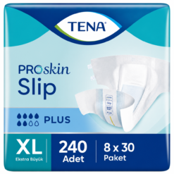 TENA ProSkin Slip Plus Bel Bantlı Hasta Bezi 6 Damla XL Beden 30'lu 8 Paket 240 Adet