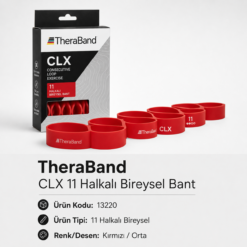 TheraBand CLX 11 Halkalı Egzersiz Bandı Tekli-Kırmızı - Orta - 13220