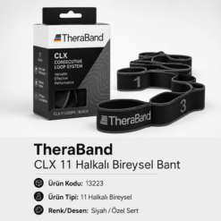 TheraBand CLX 11 Halkalı Egzersiz Bandı Tekli-Siyah - Özel Sert - 13223