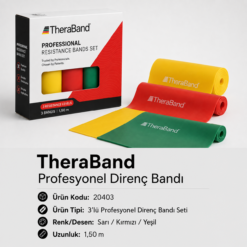 TheraBand Set Profesyonel Direnç Bandı 1,50 m - Sarı, Kırmızı, Yeşil - 20403
