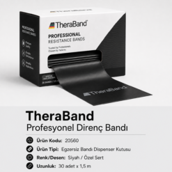 TheraBand Profesyonel Direnç Bandı Halka - Halka 7,6 cm X 20,5 cm Ekstra Sert, Siyah - 15446
