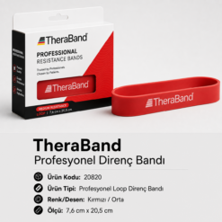 TheraBand Profesyonel Direnç Bandı Halka - Halka 7,6 cm x 20,5 cm - Kırmızı - 20820