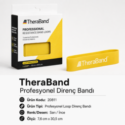 TheraBand Profesyonel Direnç Bandı Halka - Halka 7,6 cm x 30,5 cm - Sarı - 20811