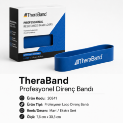 TheraBand Profesyonel Direnç Bandı Halka - Halka 7,6 cm x 30,5 cm - Mavi - 20841