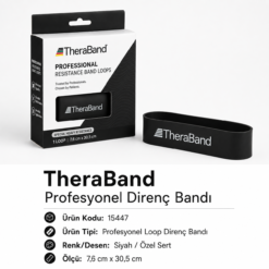 TheraBand Profesyonel Direnç Bandı Halka - Halka 7,6 cm X 30,5 cm Ekstra Sert, Siyah - 15447